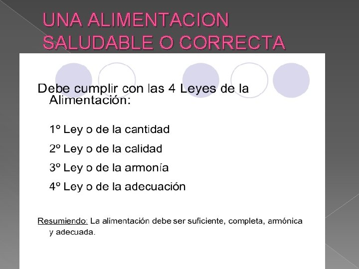 UNA ALIMENTACION SALUDABLE O CORRECTA 12 