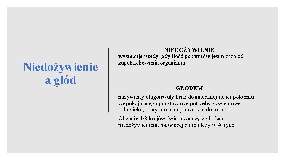 AFRYKA GWNE PRZYCZYNY I SKUTKI NIEDOYWIENIA LUDNOCI W