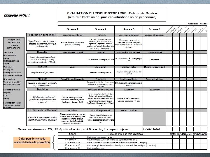 Evaluation des plaies Evaluation des plaies