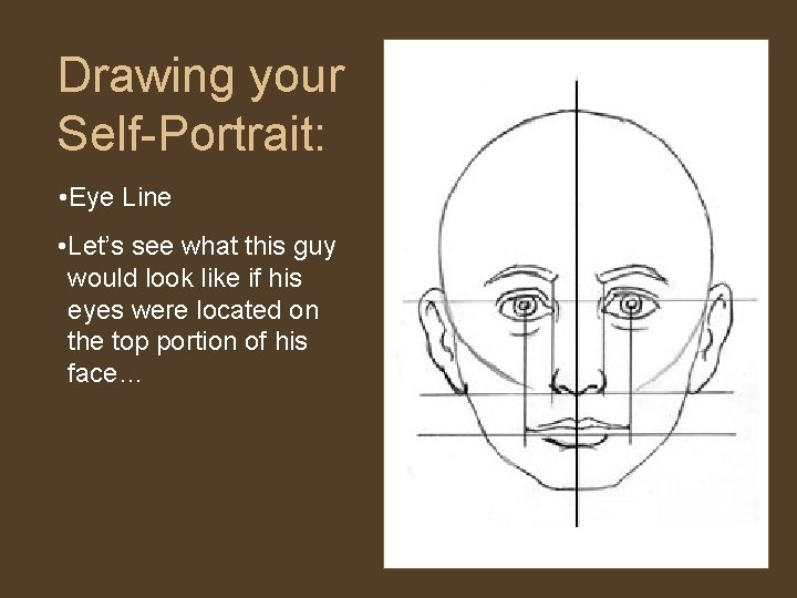 Drawing your Self-Portrait: • Eye Line • Let’s see what this guy would look