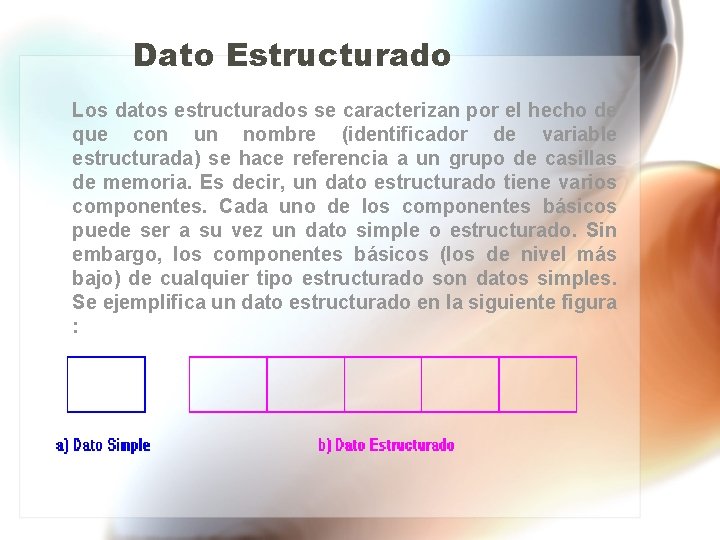 Dato Estructurado Los datos estructurados se caracterizan por el hecho de que con un