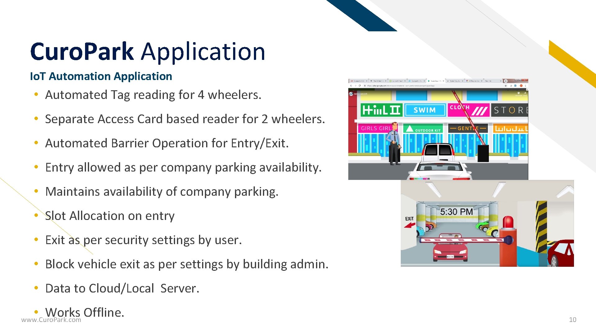 Curo. Park Application FR Io. T Automation Application • Automated Tag reading for 4