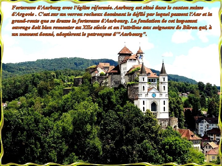 Forteresse d'Aarburg avec l'église réformée. Aarburg est situé dans le canton suisse d'Argovie. C'est