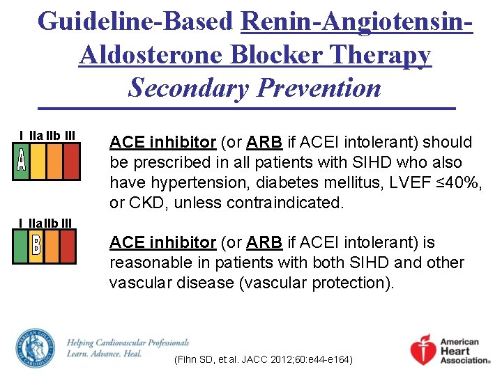 Guideline-Based Renin-Angiotensin. Aldosterone Blocker Therapy Secondary Prevention I IIa IIb III ACE inhibitor (or Guideline-Based Renin-Angiotensin. Aldosterone Blocker Therapy Secondary Prevention I IIa IIb III ACE inhibitor (or