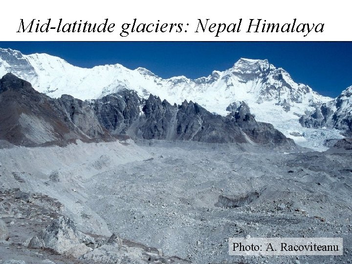 Mid-latitude glaciers: Nepal Himalaya Photo: A. Racoviteanu 