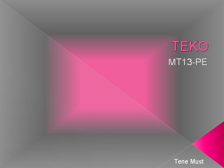 TEKO MT 13 -PE Tene Must 