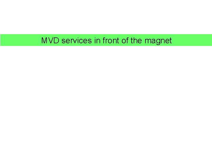 MVD services in front of the magnet 