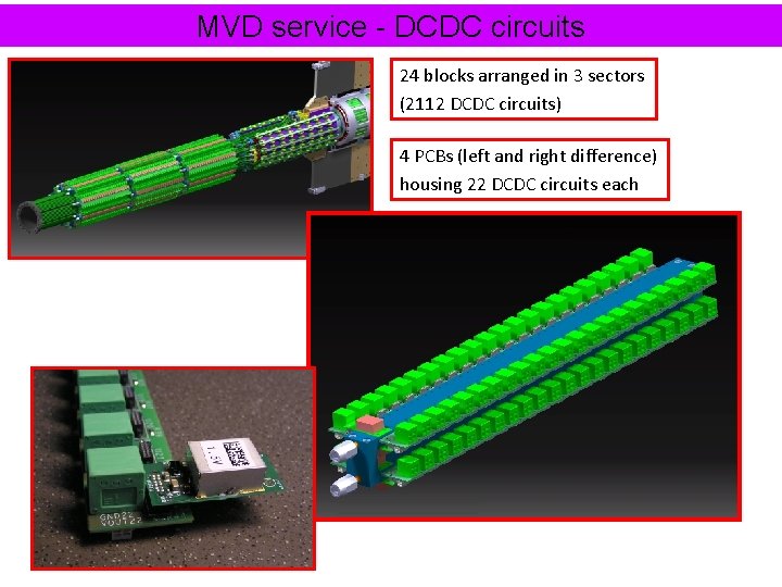 MVD service - DCDC circuits 24 blocks arranged in 3 sectors (2112 DCDC circuits)