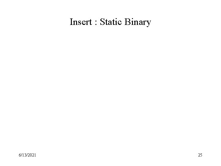 Insert : Static Binary 6/13/2021 25 