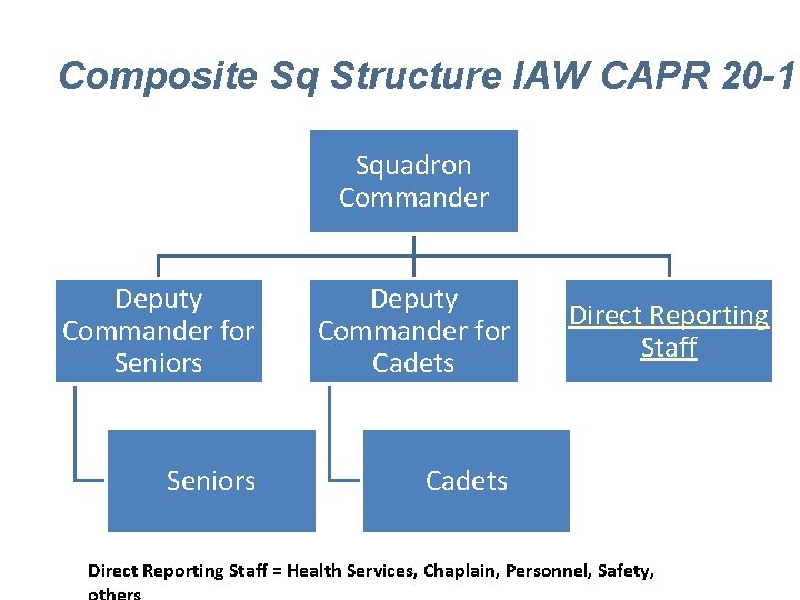 Composite Sq Structure IAW CAPR 20 -1 Squadron Commander Deputy Commander for Seniors Deputy