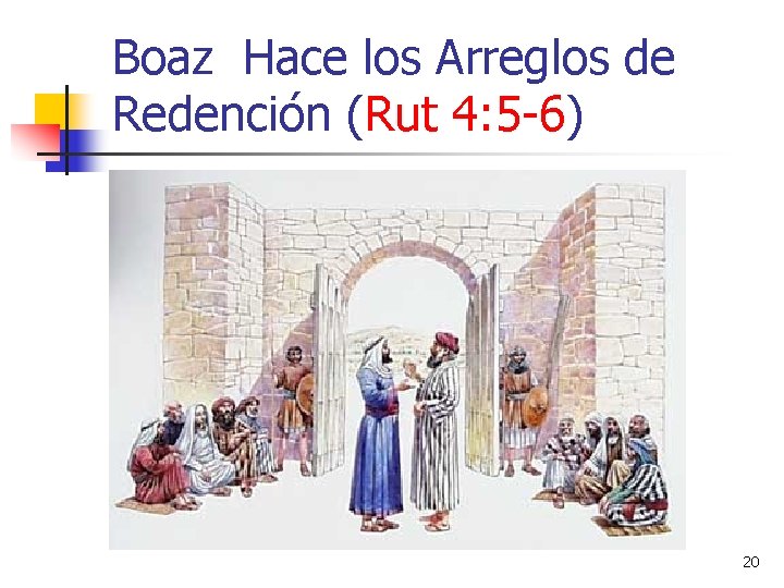 Boaz Hace los Arreglos de Redención (Rut 4: 5 -6) 20 