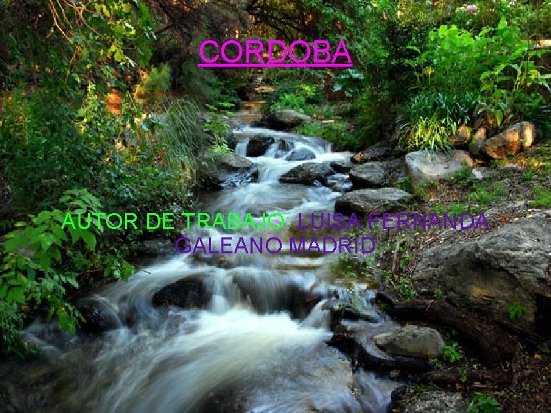 CORDOBA AUTOR DE TRABAJO: LUISA FERNANDA GALEANO MADRID 