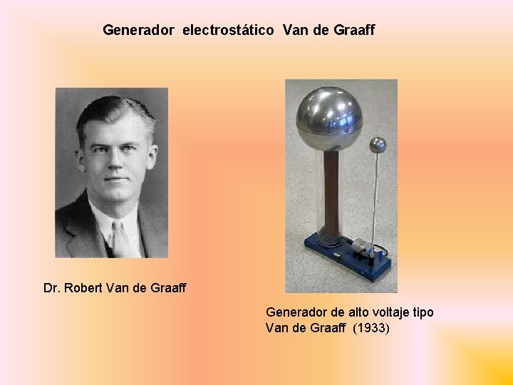 Generador electrostático Van de Graaff Dr. Robert Van de Graaff Generador de alto voltaje