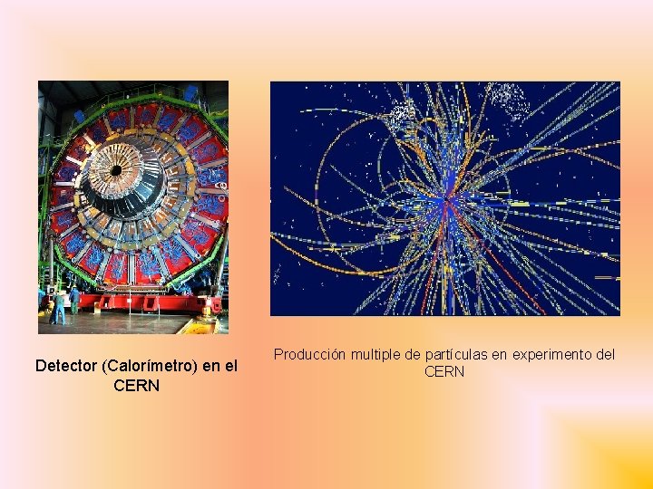 Detector (Calorímetro) en el CERN Producción multiple de partículas en experimento del CERN 