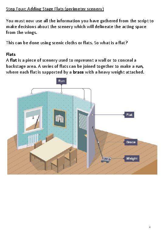 Step Four: Adding Stage Flats (perimeter scenery) You must now use all the information