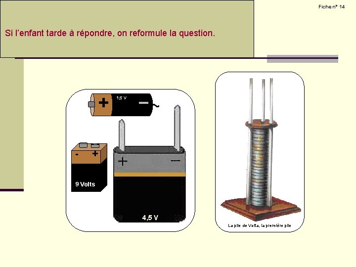 L’exploration du monde de la matière : La pile Fiche n° 14 Question 1