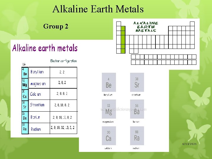 Alkaline Earth Metals Group 2 6/13/2021 