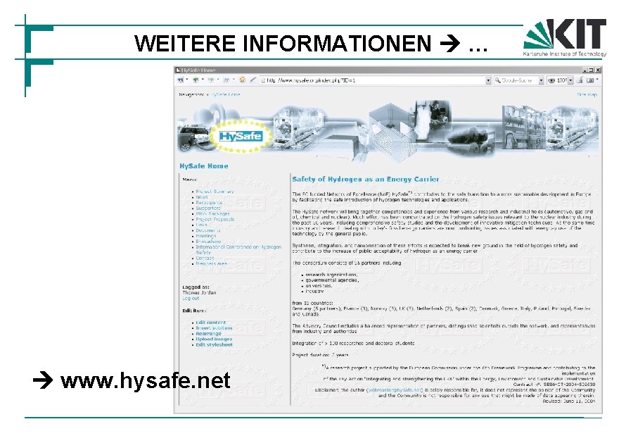 WEITERE INFORMATIONEN … www. hysafe. net 