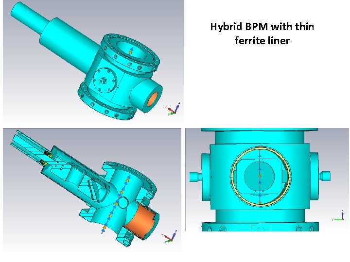 Hybrid BPM with thin ferrite liner 