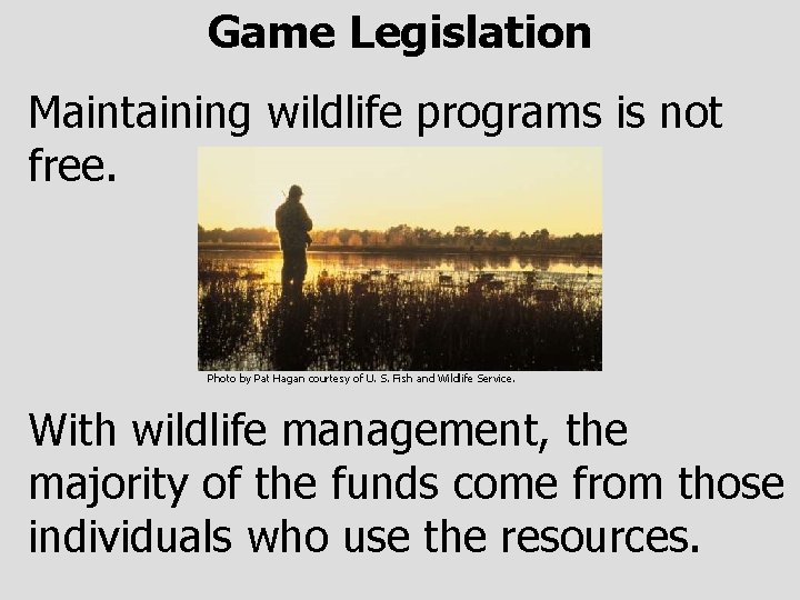 Game Legislation Maintaining wildlife programs is not free. Photo by Pat Hagan courtesy of