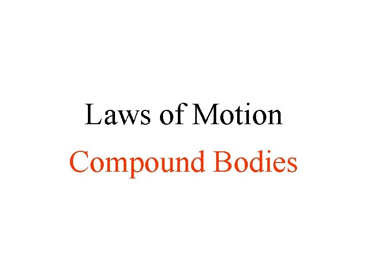 Laws of Motion Compound Bodies 