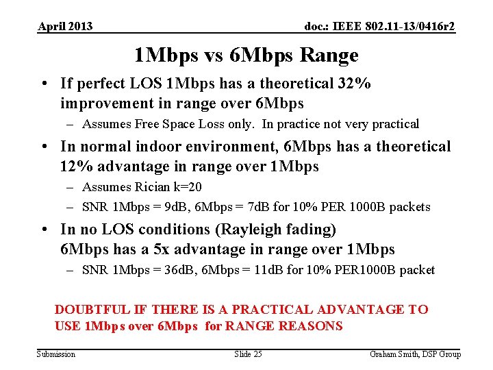 April 2013 doc. : IEEE 802. 11 -13/0416 r 2 1 Mbps vs 6