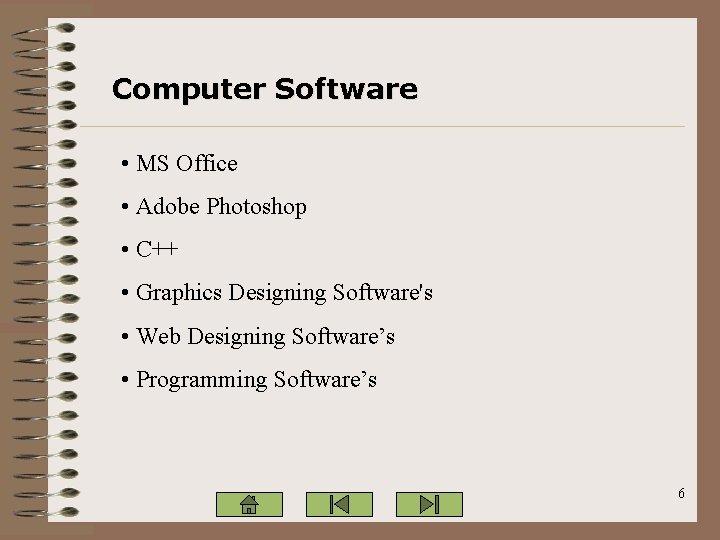 Computer Software • MS Office • Adobe Photoshop • C++ • Graphics Designing Software's