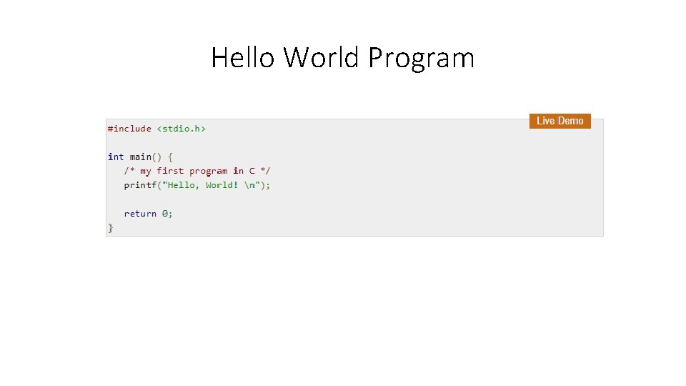 Hello World Program 