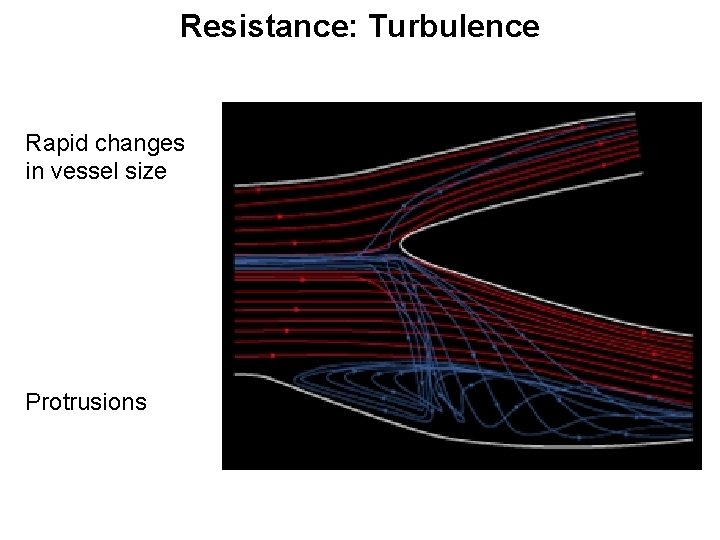 Resistance: Turbulence Rapid changes in vessel size Protrusions 