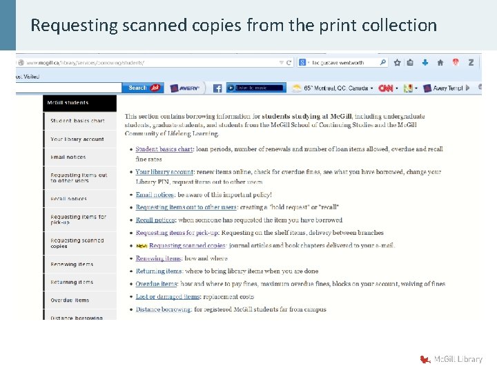 Requesting scanned copies from the print collection § Search by journal title in the