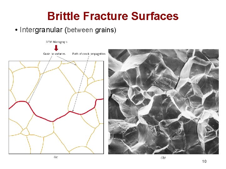 Brittle Fracture Surfaces • Intergranular (between grains) 10 