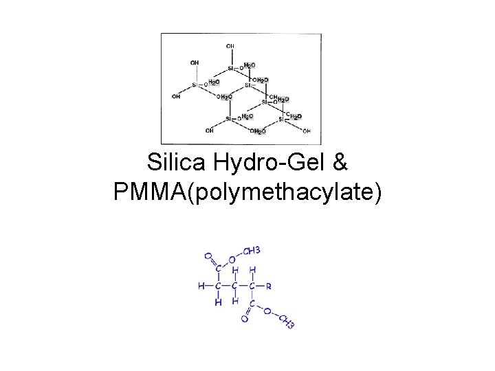 Silica Hydro-Gel & PMMA(polymethacylate) 