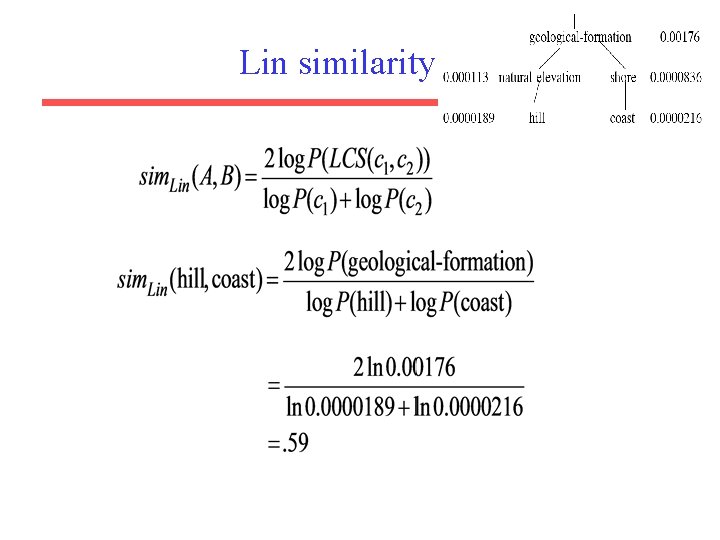 Lin similarity function 