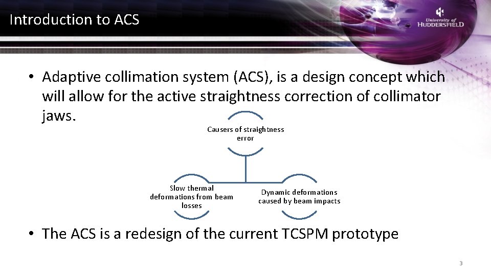 Introduction to ACS • Adaptive collimation system (ACS), is a design concept which will