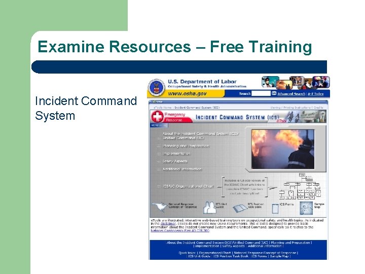 Examine Resources – Free Training Incident Command System 