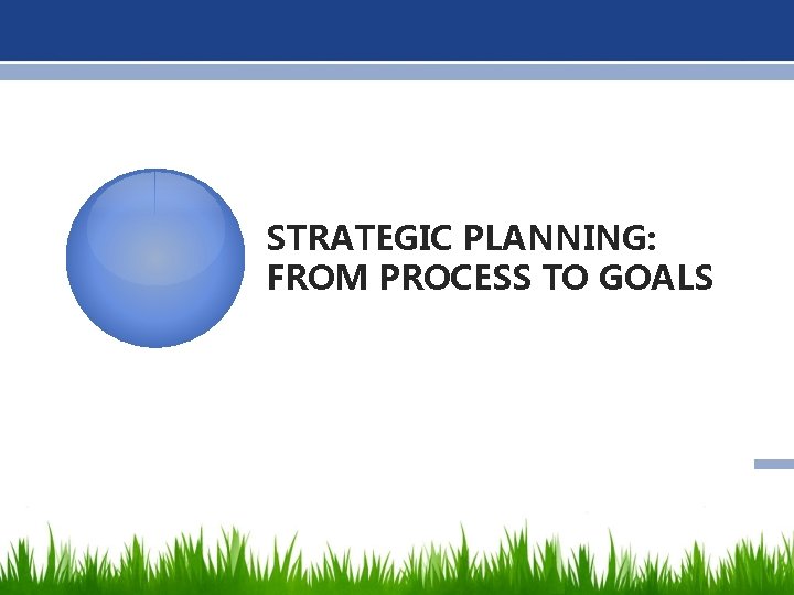 STRATEGIC PLANNING: FROM PROCESS TO GOALS 