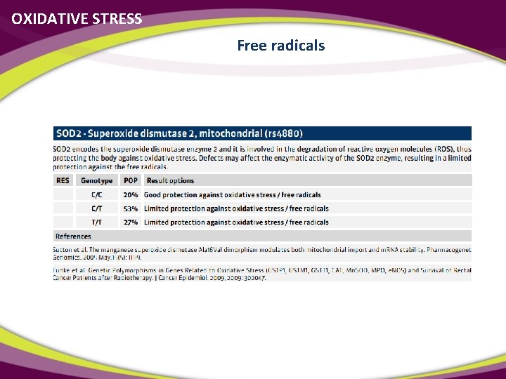 OXIDATIVE STRESS Free radicals 