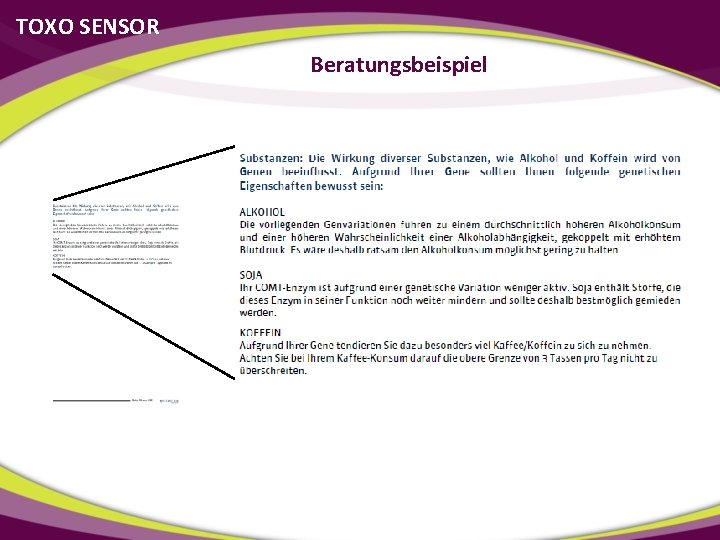 TOXO SENSOR Beratungsbeispiel 