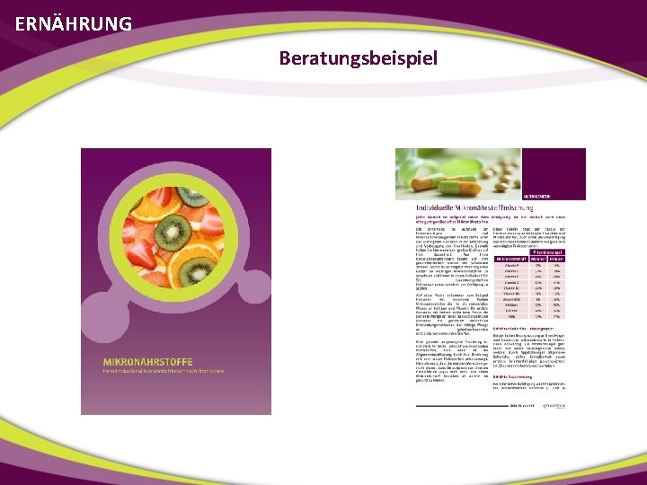 ERNÄHRUNG Beratungsbeispiel 