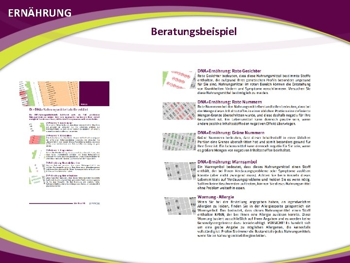 ERNÄHRUNG Beratungsbeispiel 