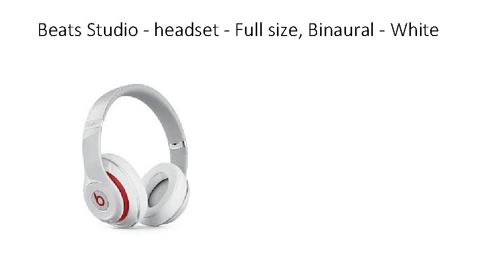 Beats Studio - headset - Full size, Binaural - White 