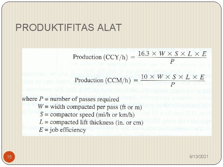 PRODUKTIFITAS ALAT 15 6/13/2021 