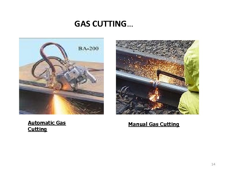 GAS CUTTING… Automatic Gas Cutting Manual Gas Cutting 14 