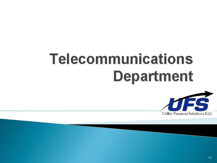 Telecommunications Department e 13 Telecommunications Department e 13