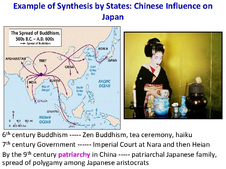 Example of Synthesis by States: Chinese Influence on Japan 6 th century Buddhism -----