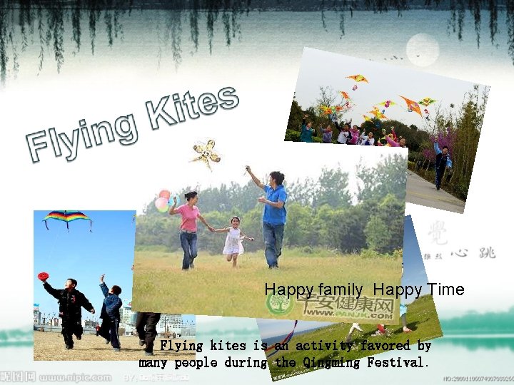 Happy family Happy Time Flying kites is an activity favored by many people during