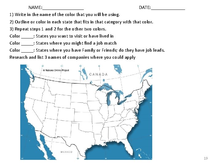 NAME: _________ DATE: _______ 1) Write in the name of the color that you NAME: _________ DATE: _______ 1) Write in the name of the color that you