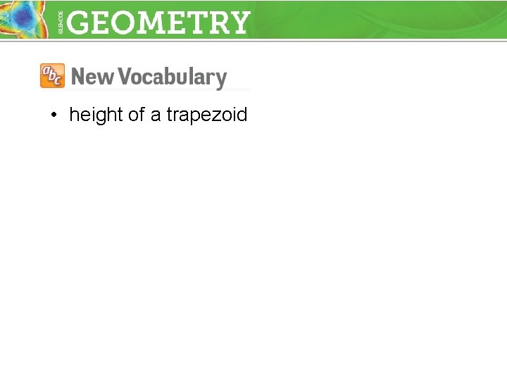  • height of a trapezoid 