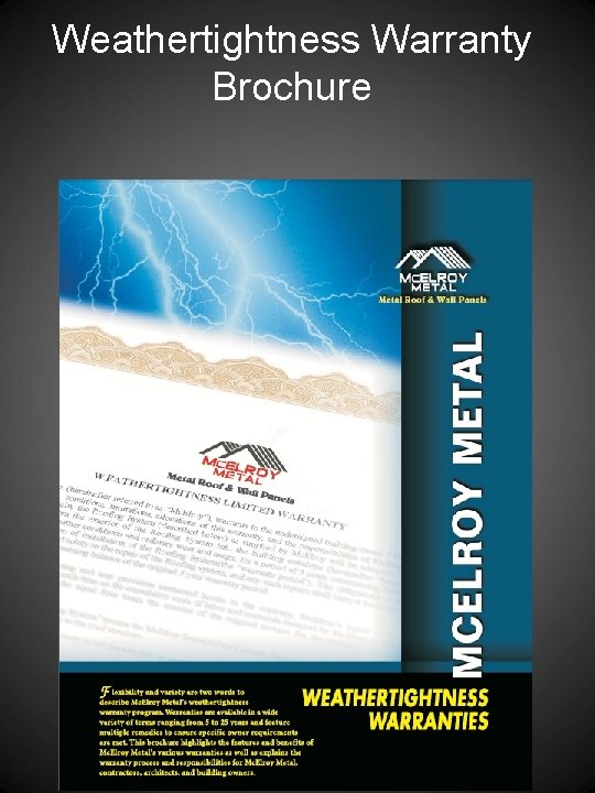 Weathertightness Warranty Brochure 