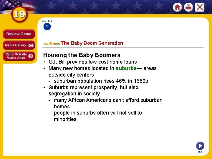 SECTION 1 continued The Baby Boom Generation Housing the Baby Boomers • G. I. SECTION 1 continued The Baby Boom Generation Housing the Baby Boomers • G. I.